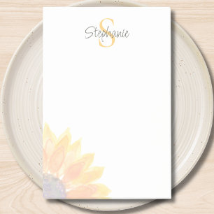 Notas Post-it® Monomograma de nombre Girasol