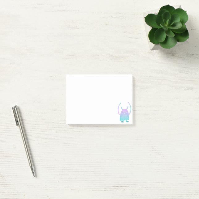 Notas Post-it® Monstruo Azul Pequeño y Lindo (Oficina)