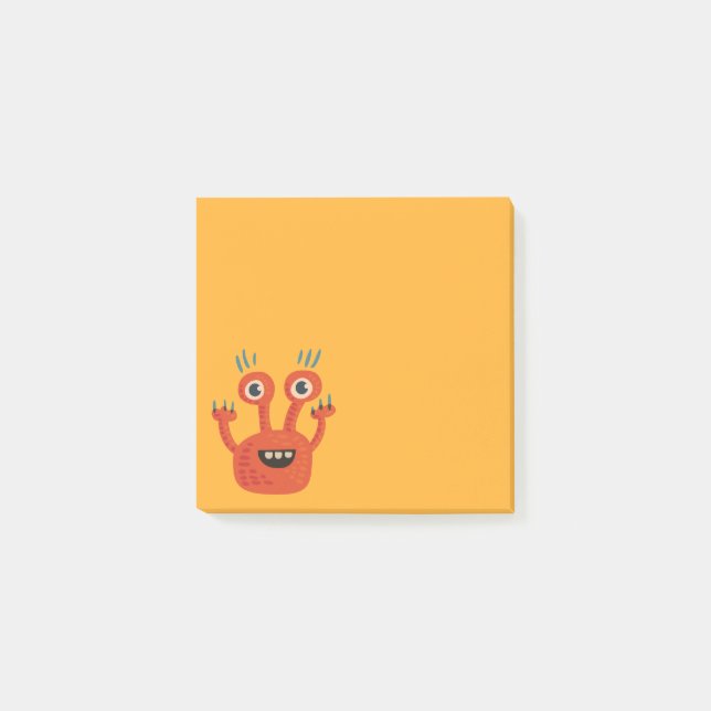 Notas Post-it® Monstruo lindo sonriente observado grande (Anverso)