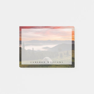Notas Post-it® Montañas   Amanecer de niebla de acampada