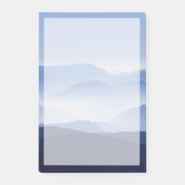 Notas Post-it® Montañas Azules Escena Relajante Meditativa (Anverso)