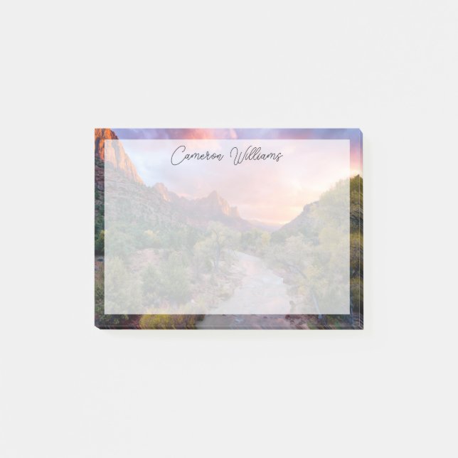 Notas Post-it® Montañas | El parque nacional Watchman Zion Utah (Anverso)