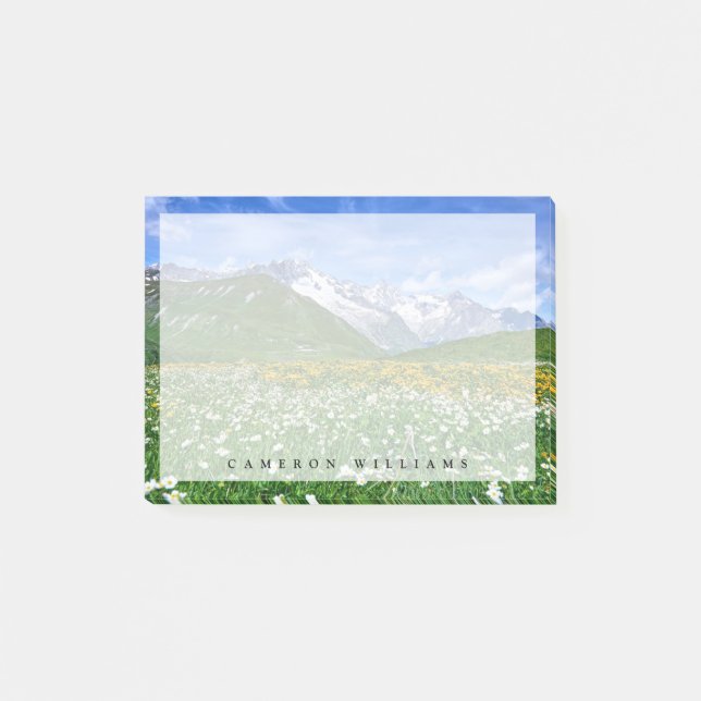 Notas Post-it® Montañas | Primavera del Valle de los Alpes suizos (Anverso)