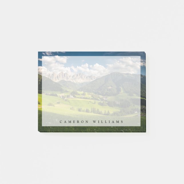 Notas Post-it® Montañas | Valle de Funes, Dolomitas, Italia (Anverso)