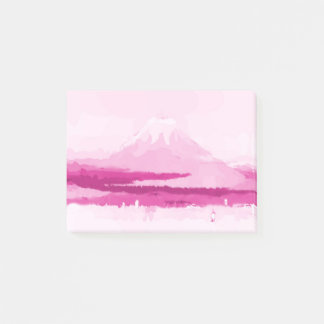 Notas Post-it® Monte Fuji rosado postearlo, linda acuarela