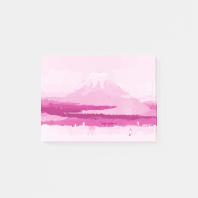 Notas Post-it® Monte Fuji rosado postearlo, linda acuarela (Anverso)