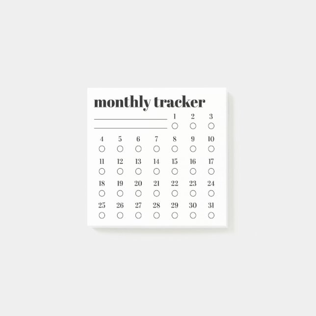Notas Post-it® Monthly Habit Tracker Sticky Notes Pad (Anverso)