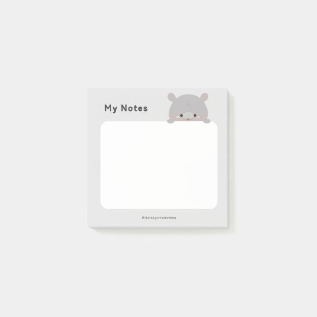Notas Post-it® Moo Deng Pygmy Hippo (Anverso)