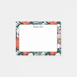 Notas Post-it® Moody Floral Custom Name Stationery