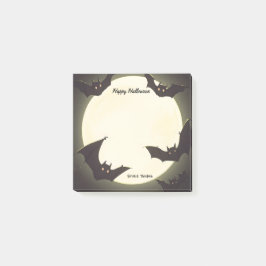 Notas Post-it® Moon and Bats Happy Halloween
