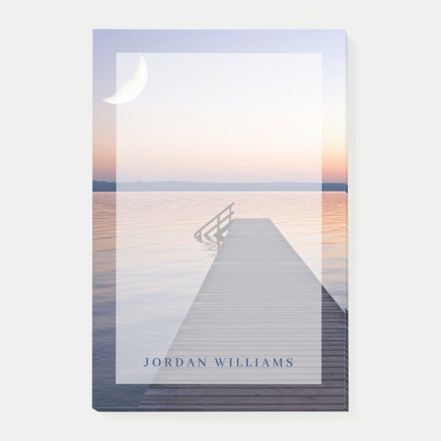 Notas Post-it® Moon Over Buscharner Footbridge | Lago Starnberg (Anverso)