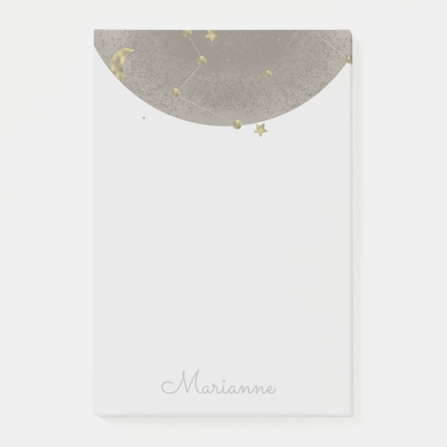Notas Post-it® Moon Star Faux Gold (Anverso)