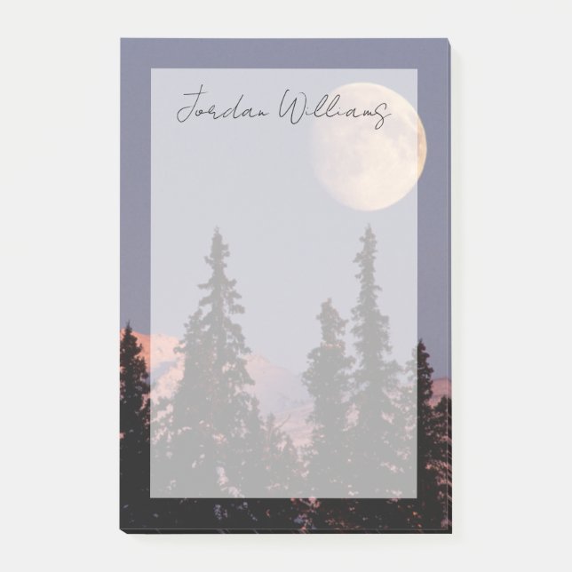 Notas Post-it® Moonrise Early Winter | Anchorage, Alaska (Anverso)