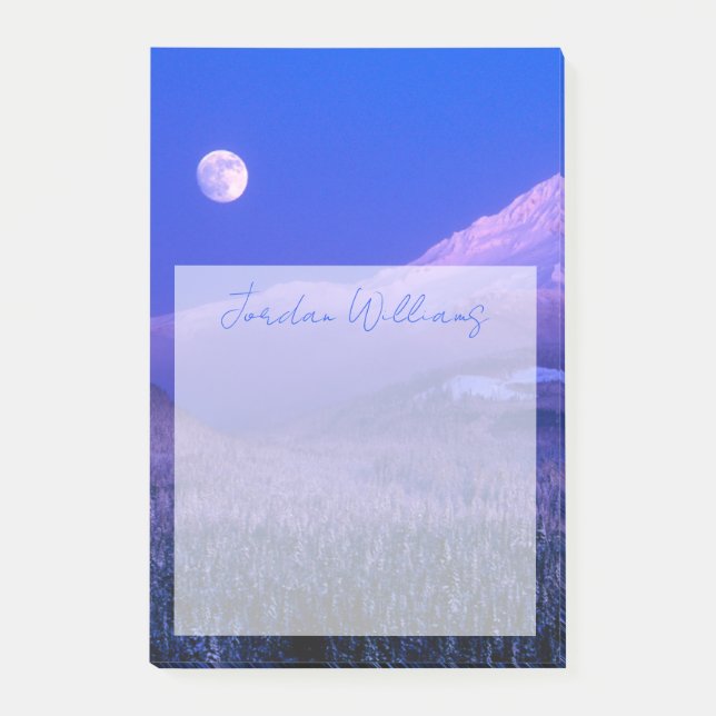 Notas Post-it® Moonrise Over Mt. Hood Oregon en invierno (Anverso)