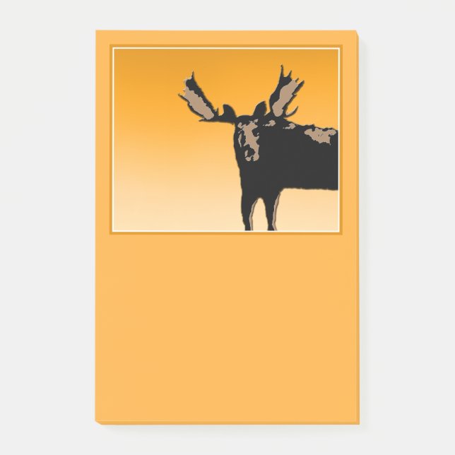 Notas Post-it® Moose al atardecer - Original Wildlife Art (Anverso)