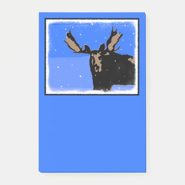 Notas Post-it® Moose in Winter - Original Wildlife Art (Anverso)