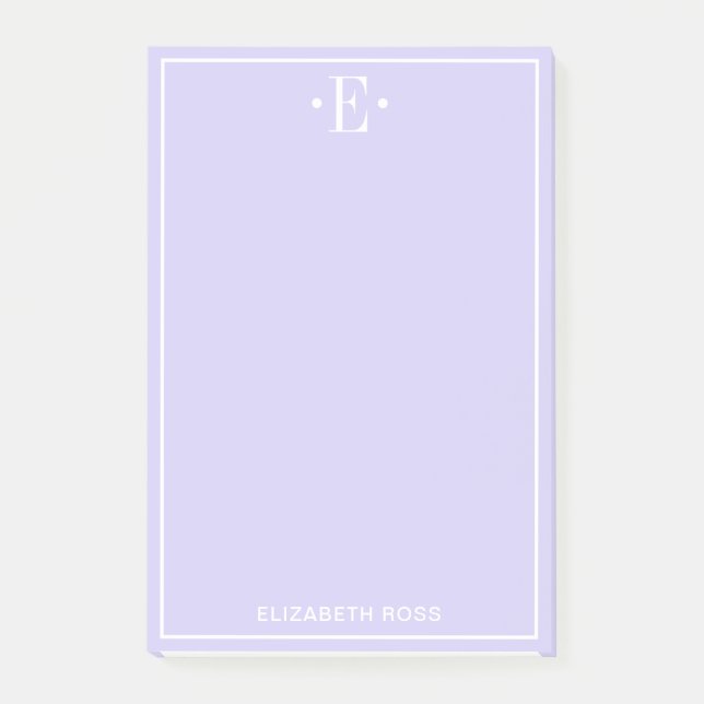 Notas Post-it® Morado con monograma (Anverso)