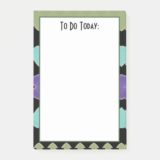 Notas Post-it® Morado verde moderno y verde azulado (Anverso)