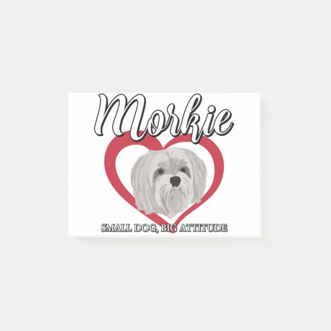 Notas Post-it® Morkie - Pequeña Actitud 3 (Anverso)