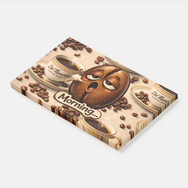 Notas Post-it® Morning, sleepy coffee bean funny relatable post (En perspectiva)