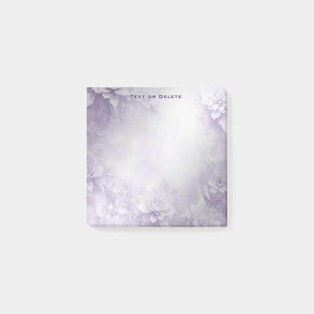 Notas Post-it® Morple White Flowers Post it Notes (Anverso)