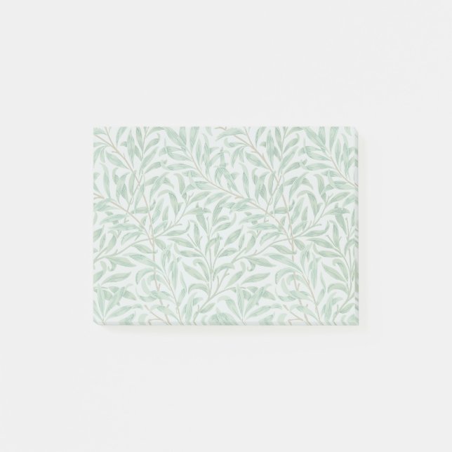 Notas Post-it® Morris - Patrón de hojas y ramas de sauce antiguas (Anverso)
