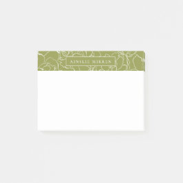 Notas Post-it® Morrón verde simple floral personalizado