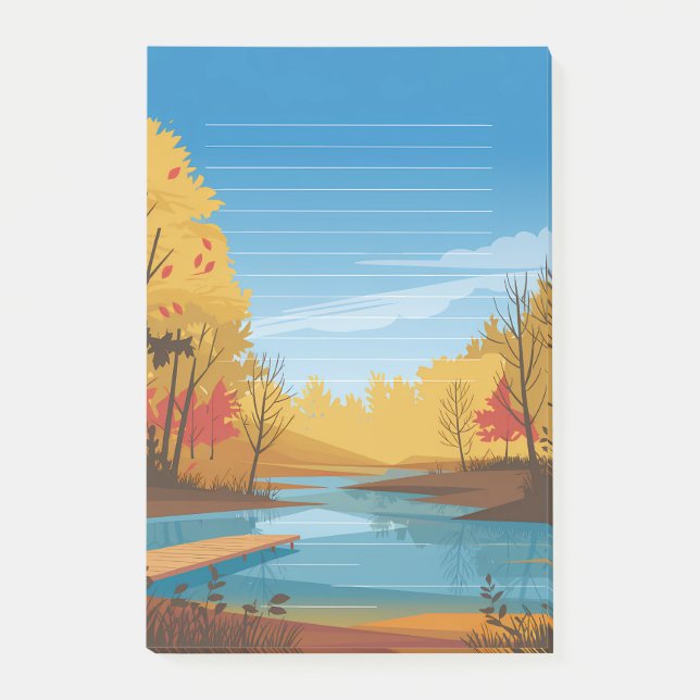 Notas Post-it® Mortalidad Dorada: Lago Otoño (Anverso)