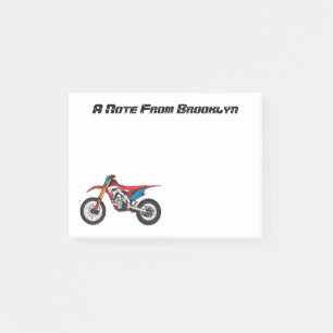 Notas Post-it® Moto de moto de tierra roja