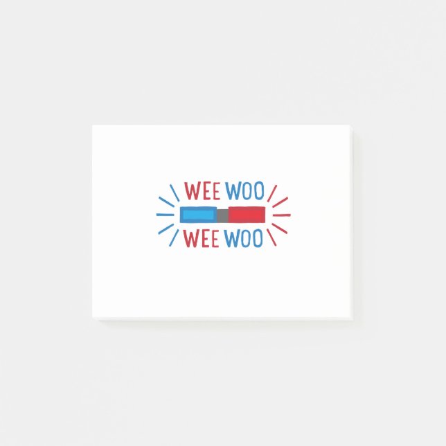 Notas Post-it® Motor de fuego de ambulancia de auto de la policía (Anverso)