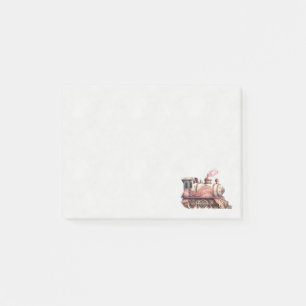 Notas Post-it® Motor de tren rosa Vintage Steampunk Style