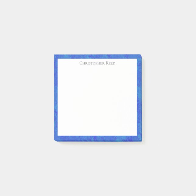 Notas Post-it® Mottled Cobalt Blue Canvas Look Border (Anverso)