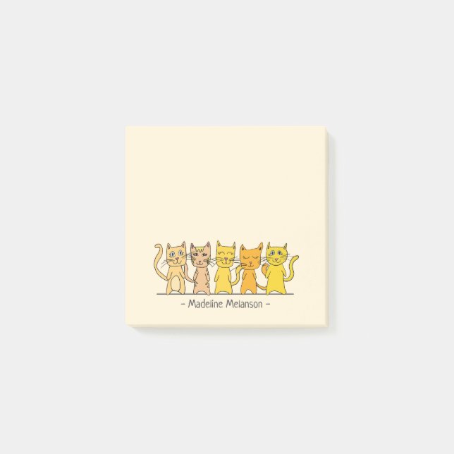 Notas Post-it® Muchos gatos simples personalizados (Anverso)