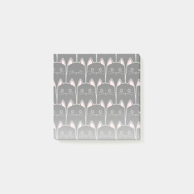 Notas Post-it® Muchos patrones de gatos negros (Anverso)