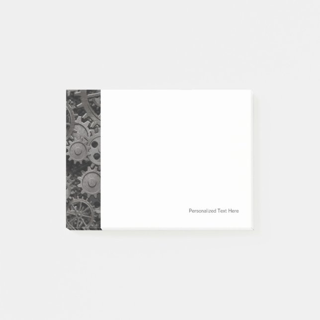 Notas Post-it® Muchos viejos engranajes o piezas metalizado (Anverso)