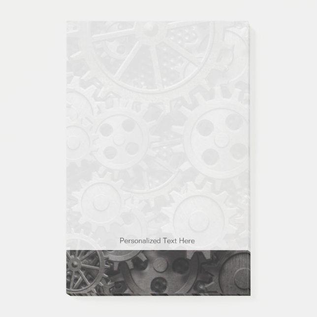 Notas Post-it® Muchos viejos engranajes o piezas metalizado (Anverso)