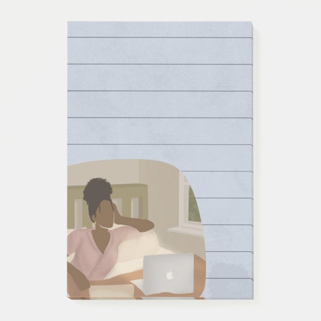 Notas Post-it® Mujer afroamericana estilo de vida lined Sticky (Anverso)