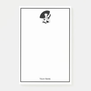 Notas Post-it® Mujer Art Deco con guantes y sombrero grande RL