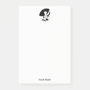 Notas Post-it® Mujer Art Deco con guantes y sombrero grande RL