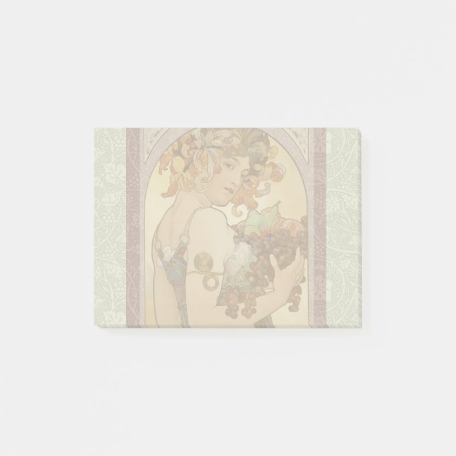 Notas Post-it® Mujer Art Nouveau Mucha Hermosa (Anverso)
