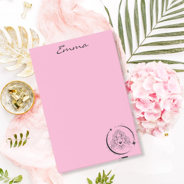 Notas Post-it® Mujer celestial, luna estrellas, boho, astronomía  (Subido por el creador)