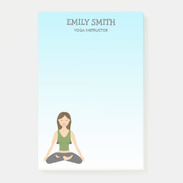 Notas Post-it® Mujer De Yoga En Instructor De Yoga De Lotus Pose