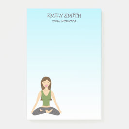 Notas Post-it® Mujer De Yoga En Instructor De Yoga De Lotus Pose