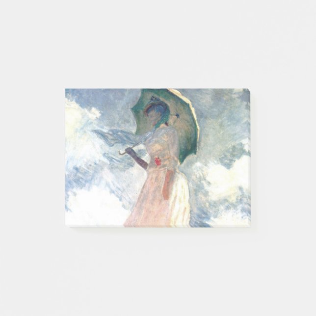 Notas Post-it® Mujer Monet con una sombrilla a la izquierda (Anverso)