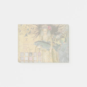 Notas Post-it® Mujer Piscis Vintage Gótico Clásico