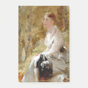 Notas Post-it® Mujer sentada en un bosque (Belleza elegante)