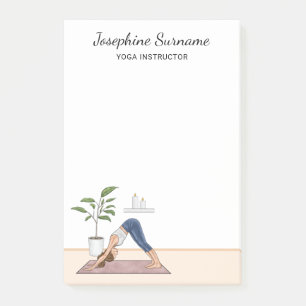 Notas Post-it® Mujer Yogini Perro Boca Abajo Instructor de Yoga