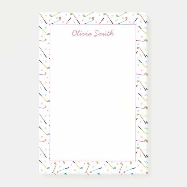 Notas Post-it® Mujeres de patrón de golf personalizado (Anverso)