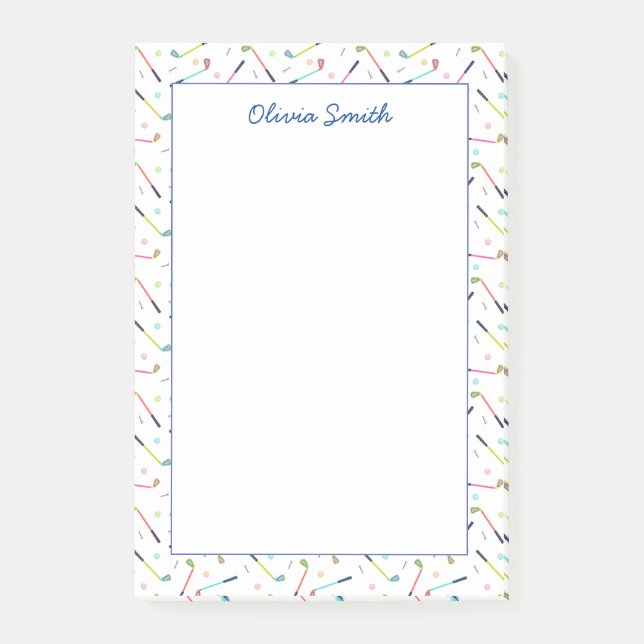 Notas Post-it® Mujeres de patrón de golf personalizado (Anverso)