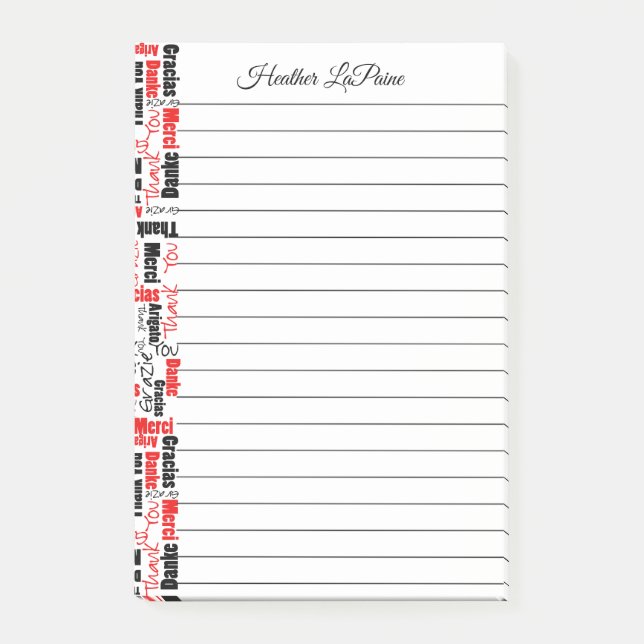 Notas Post-it® Multilingual Gracias Typography Cloud (Anverso)